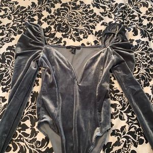 Forever 21 green velvet bodysuit